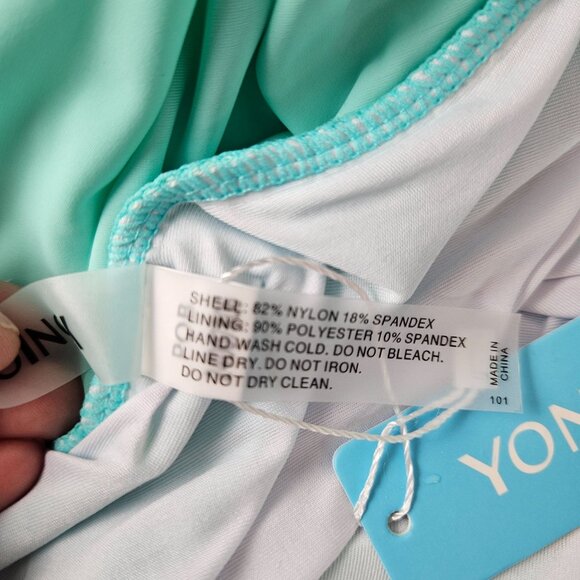 One-Shoulder Ruffle Swimsuit in Aqua - Picture 10 of 11